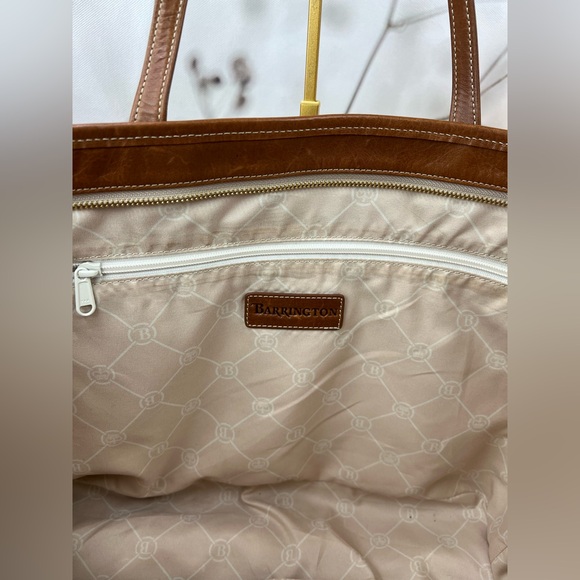 Barrington Large Navy Canvas Tote with Brown Leather Trim - Picture 6 of 12